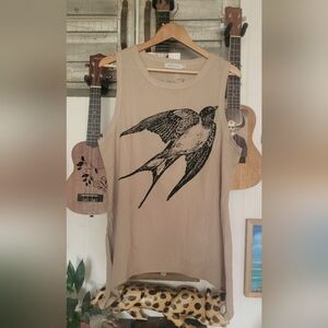 Misslook Swallow print sleeveless shirt XL
